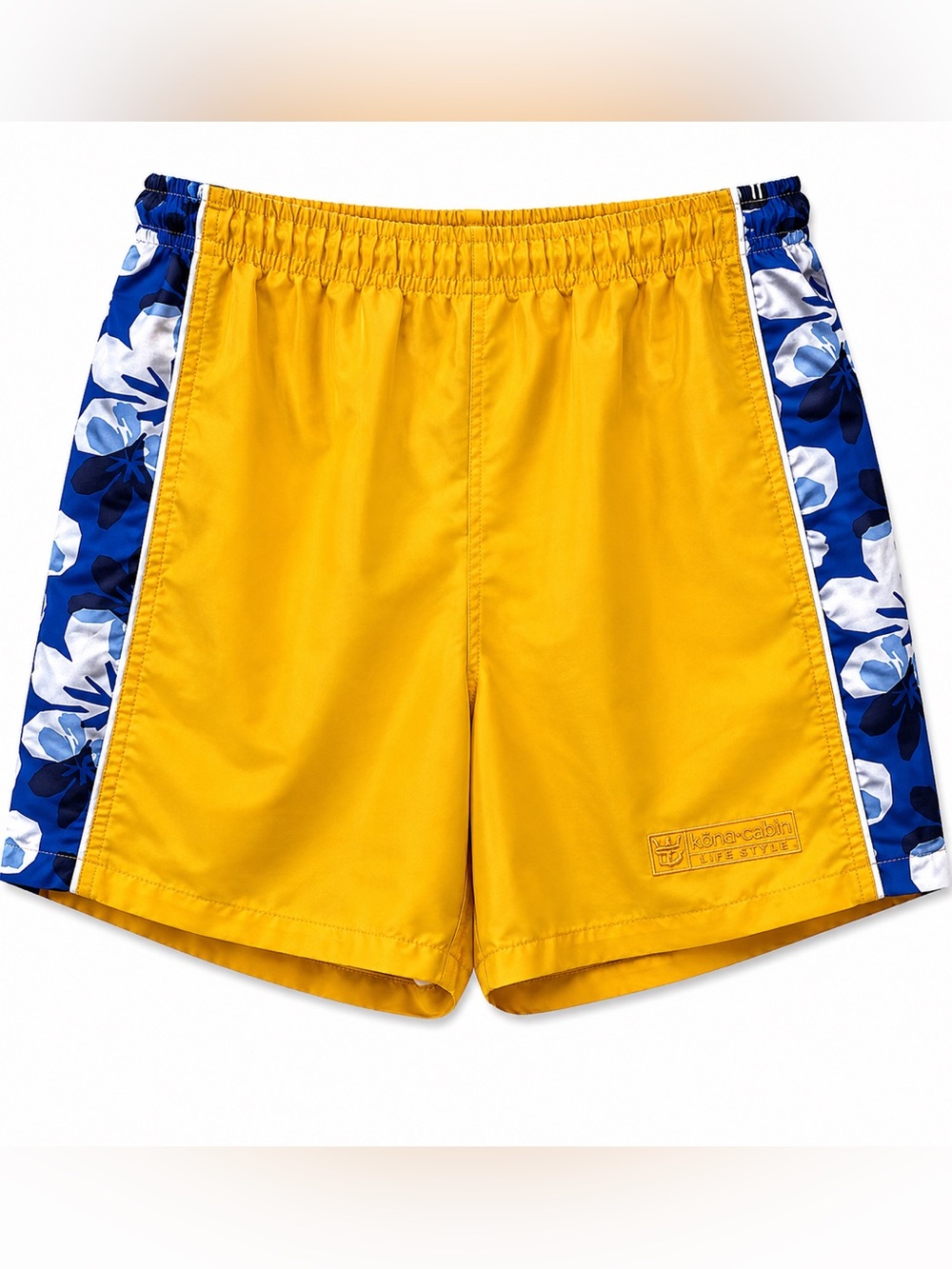 Royal Caribbean Swim Trunks Men’s S Yellow Blue Floral Mesh Lined Cruise Beach